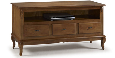 Rack Rústico 150cm Linz 60501 3 Gavetas 100% Madeira Maciça Imbuia