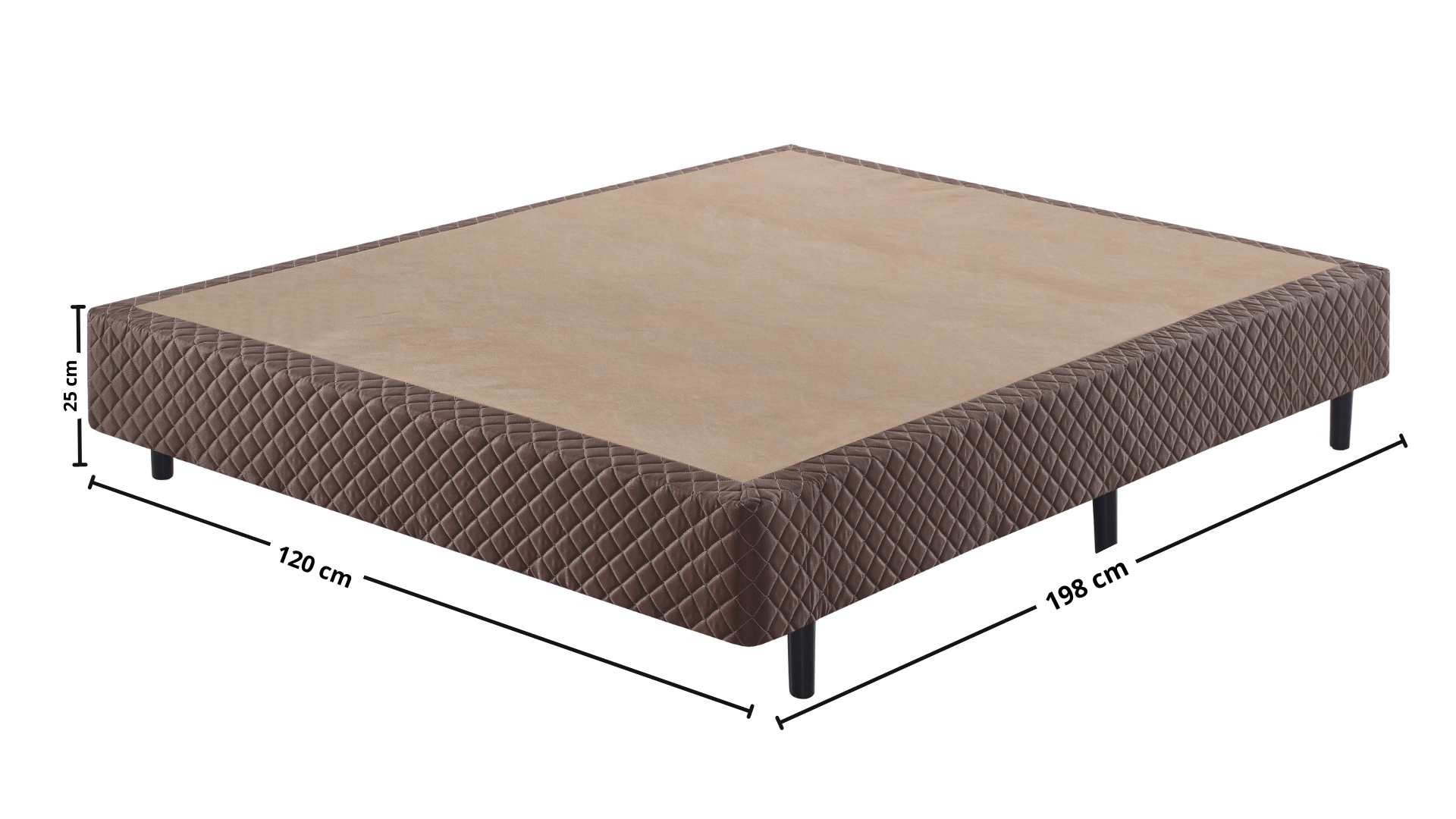 Base Para Colchão Solteiro King  New Power Ecoflex 120x198x25cm Marrom