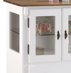 Cristaleira Baixa Rústica Linz 150x96cm 4 Portas 2 Gavetas Branco e Imbuia
