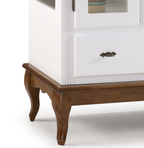 Cristaleira Baixa Rústica Linz 150x96cm 4 Portas 2 Gavetas Branco e Imbuia