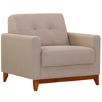 Poltrona 96cm Herval MH4219 Base Madeira Bege