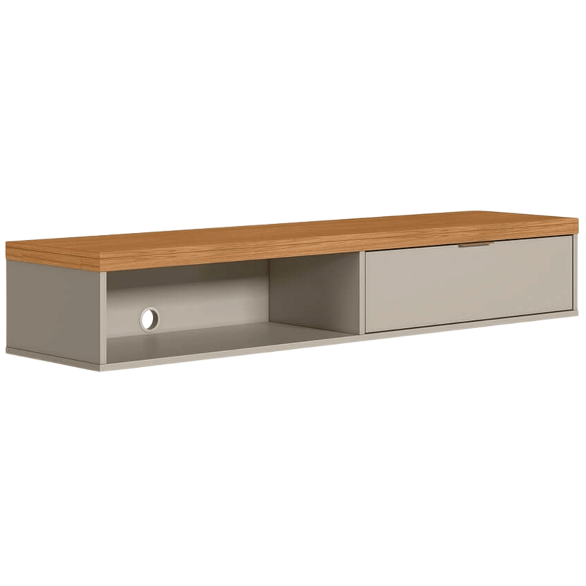 Nicho Suspenso Linea 136cm 1 Porta Nature e Off White