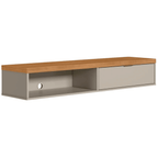 Nicho Suspenso Linea 136cm 1 Porta Nature e Off White