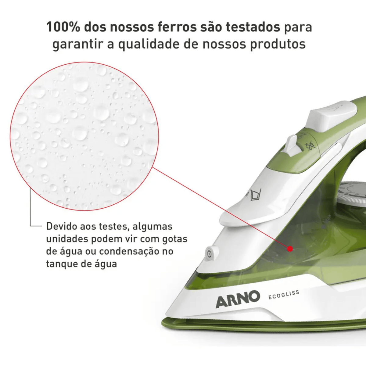 Ferro de Passar a Vapor Arno Ecogliss FEC2 Verde 220V