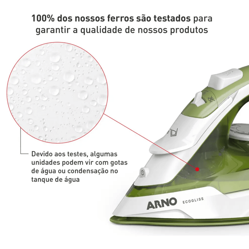 Ferro de Passar a Vapor Arno Ecogliss FEC2 Verde 220V