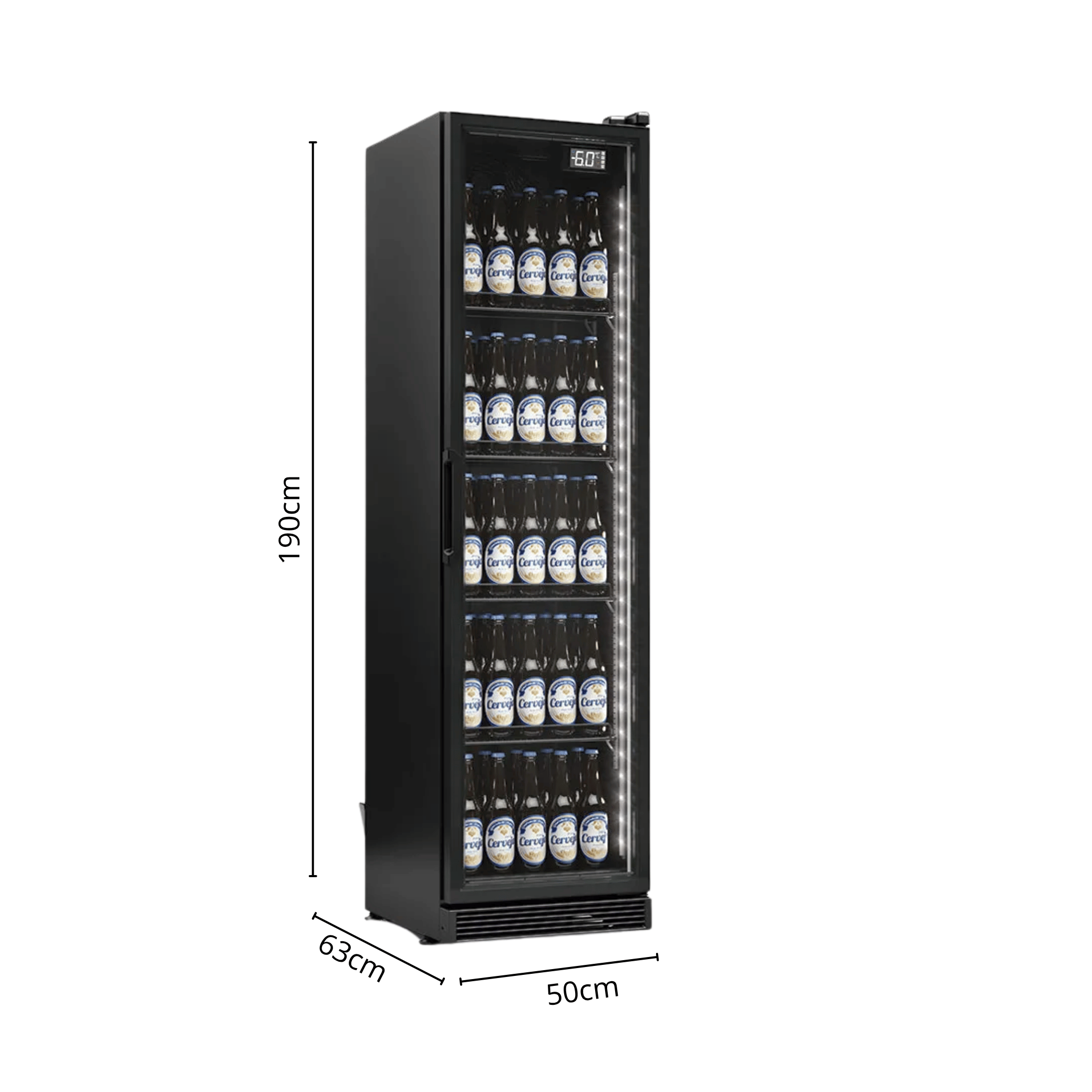 Cervejeira Gelopar 310L GCB-30LB Porta de Vidro Iluminação em LED Preto 220V