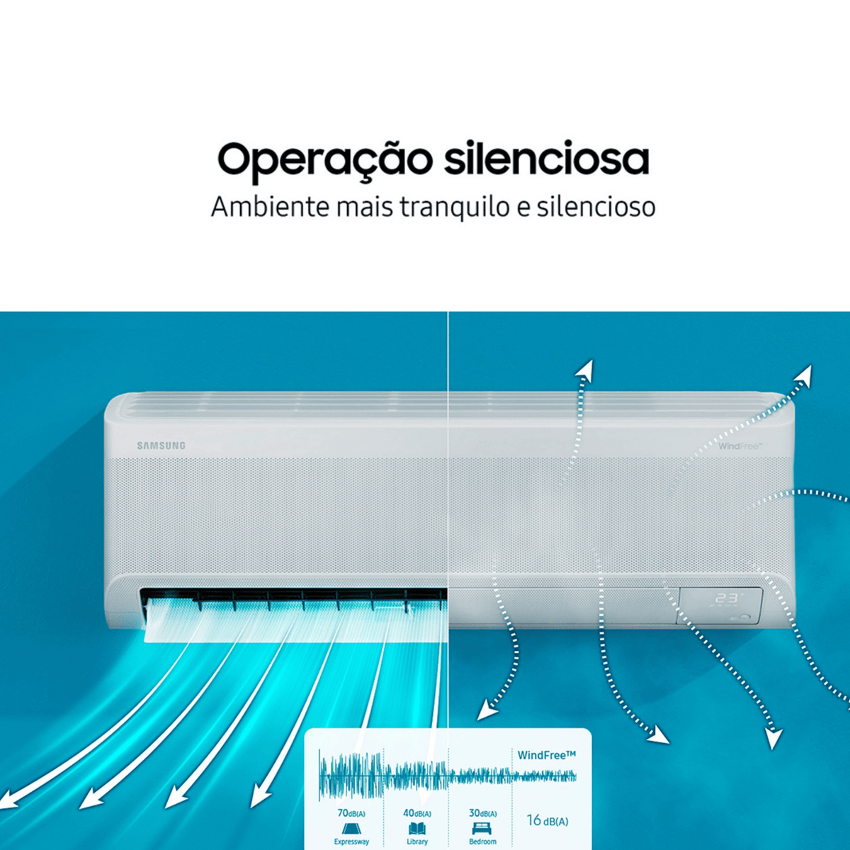 Ar-Condicionado Split Inverter Samsung 24000 BTUs WindFree AI Wi-fi Frio Branco 220V