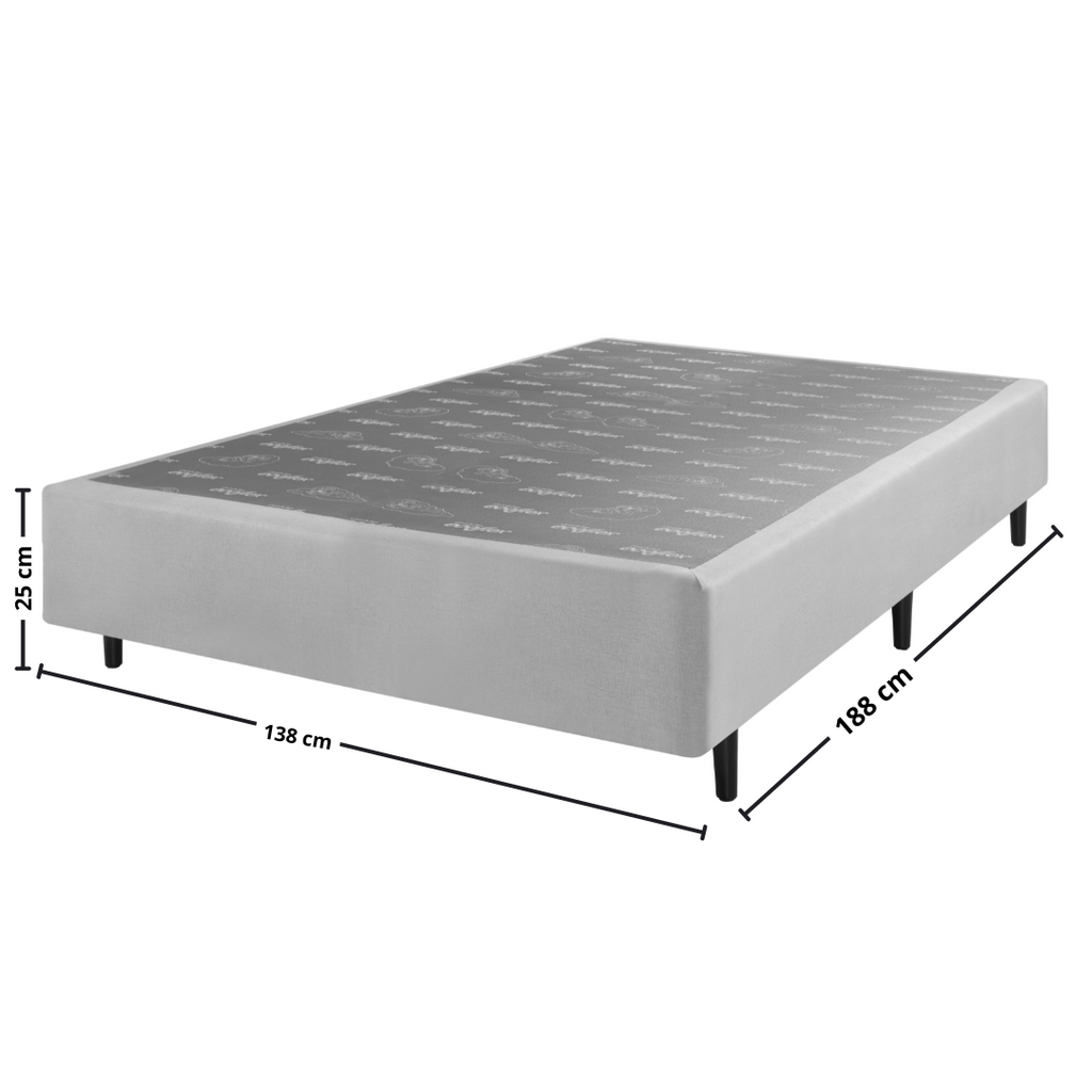 Base Para Colchão Casal Ecoflex 138x188x25cm Prata