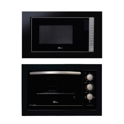 Kit Fischer de Embutir Forno Elétrico 48L Fit Line + Micro-ondas 25L Fit Line Preto 220V