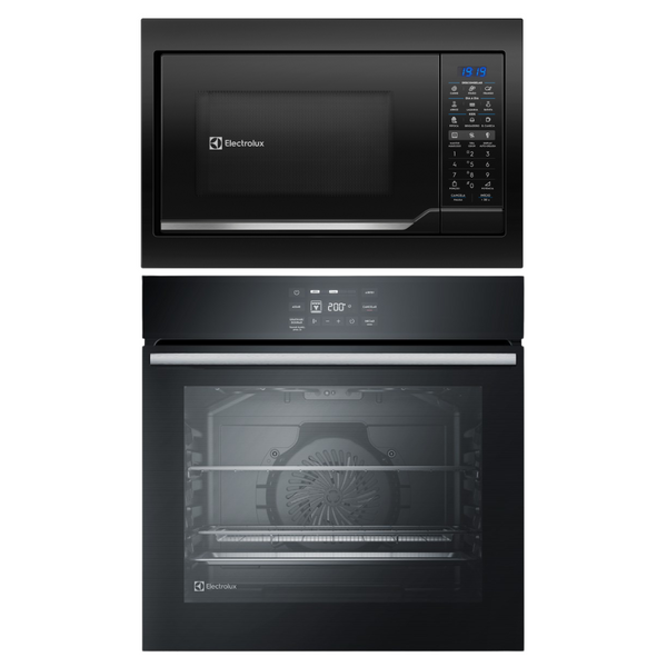 Kit Electrolux de Embutir Forno Elétrico OE8EA 80L com AirFryer +Micro-ondas 34L ME3EP 220V