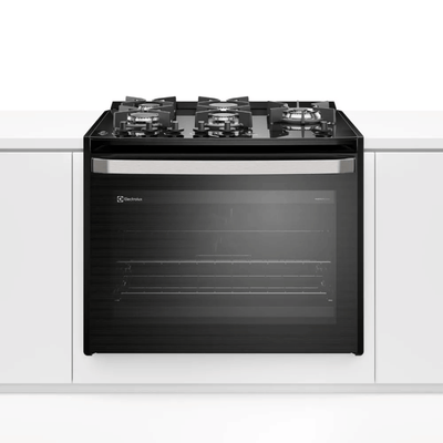 Fogão de Embutir 5 Bocas Electrolux Experience FE5EB com Mesa de Vidro Grill e PerfectCook360 Preto 220V