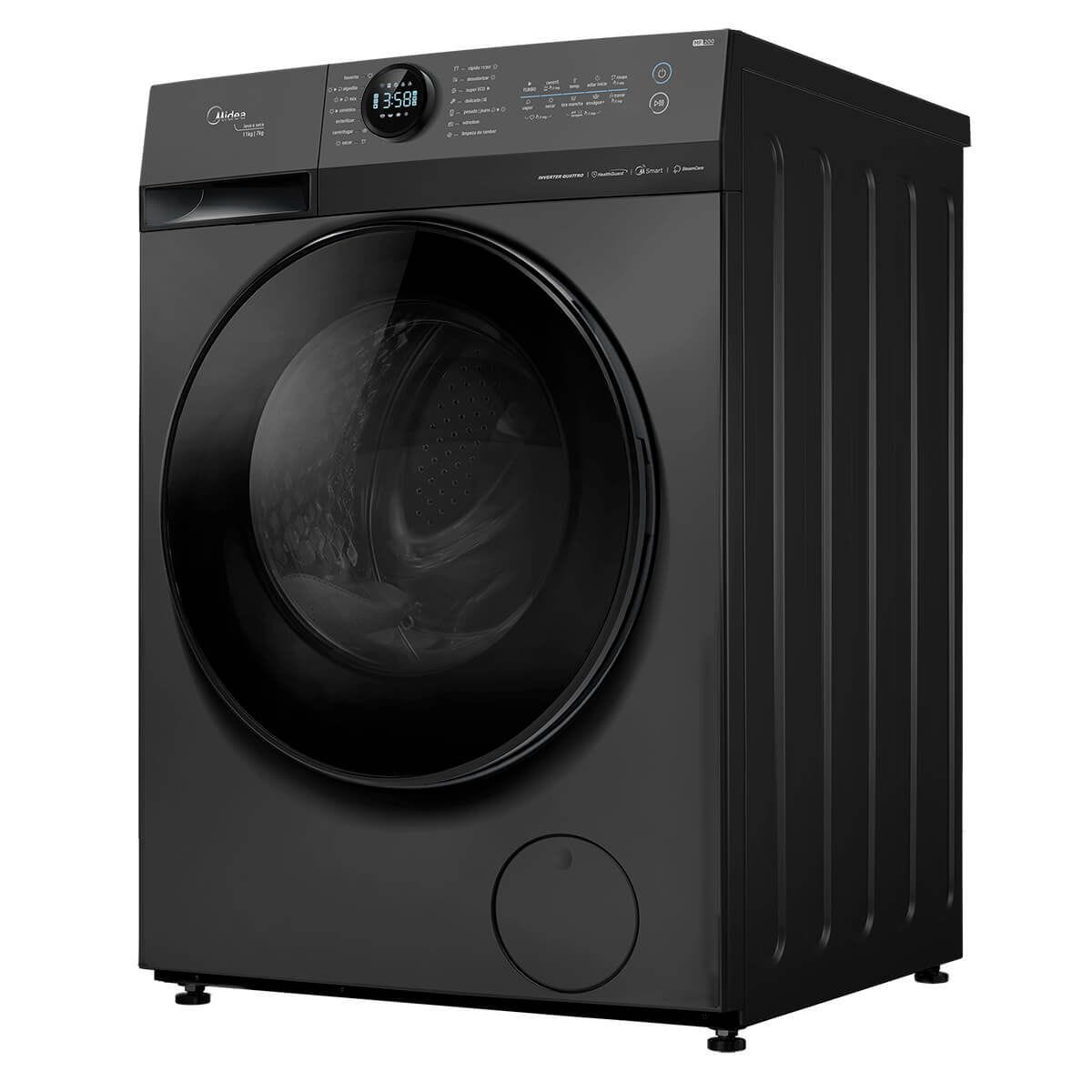Lava e Seca Midea 11KG MF200D110WB/GK-02 HealthGuard Smart Motor Inverter Titânio 220V
