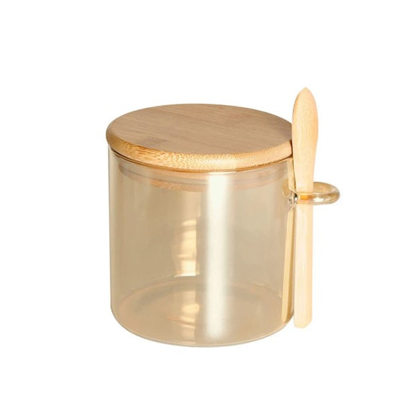 Porta Mantimento Full-Fit com Tampa e Colher em Bambu 500ml