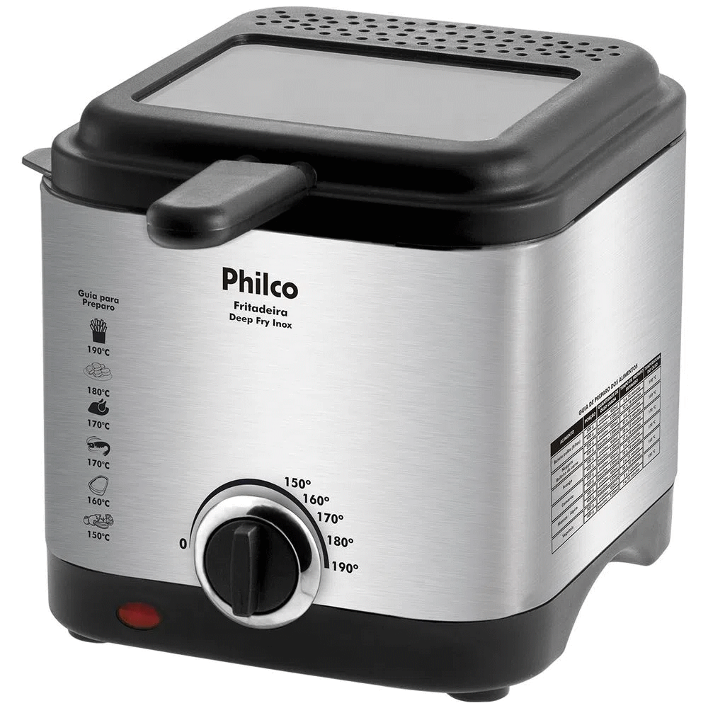 Fritadeira Elétrica com Oléo Philco 1,8L  Deep Fry Inox 220V