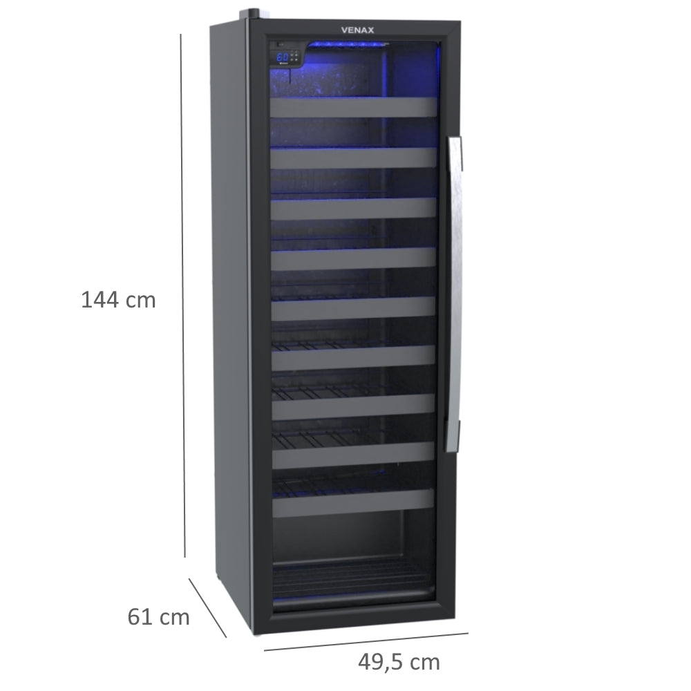 Adega Venax 50 Garrafas Piubella 1 Porta Invertida 19940 Preto 220V