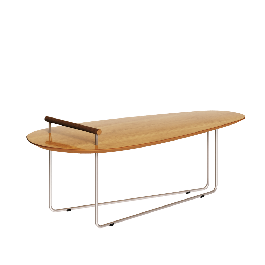 Mesa de Centro Orgânica Side Imcal 120x56 Pé em Metal Nature