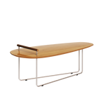 Mesa de Centro Orgânica Side Imcal 120x56 Pé em Metal Nature