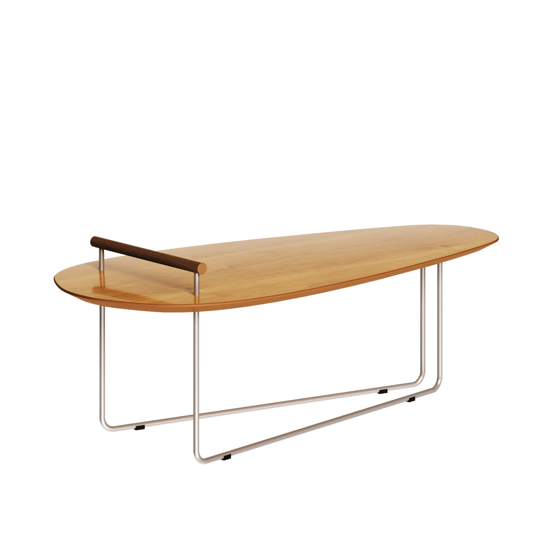 Mesa de Centro Orgânica Side Imcal 120x56 Pé em Metal Nature