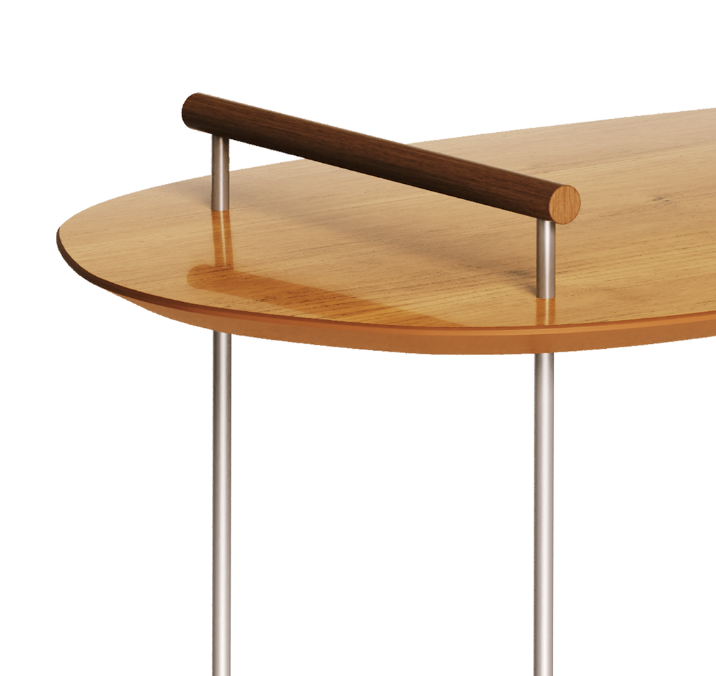 Mesa de Centro Orgânica Side Imcal 120x56 Pé em Metal Nature