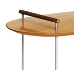 Mesa de Centro Orgânica Side Imcal 120x56 Pé em Metal Nature