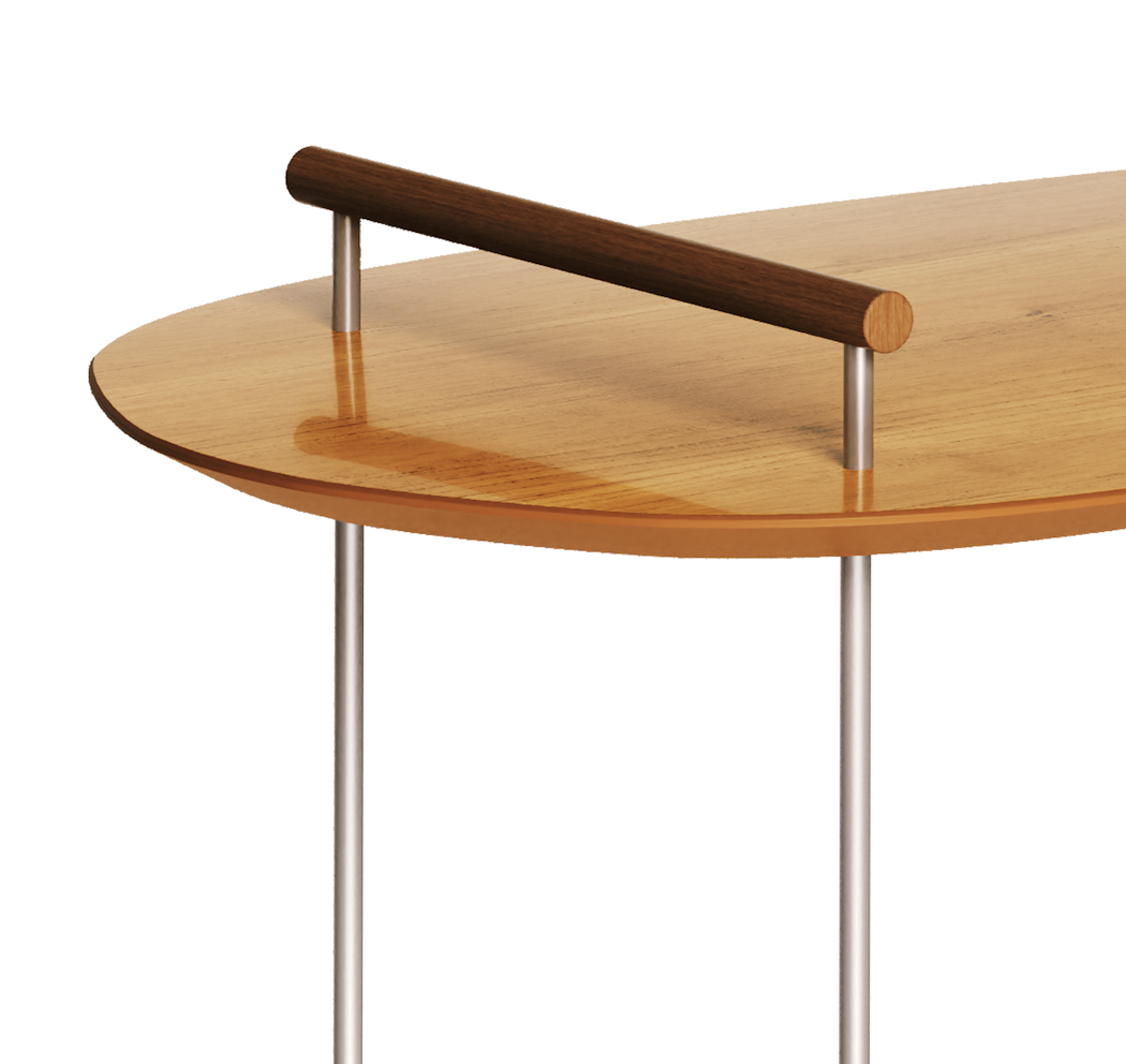 Mesa de Centro Orgânica Side Imcal 120x56 Pé em Metal Nature