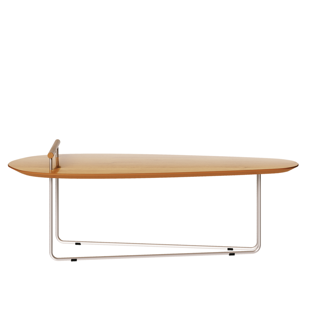 Mesa de Centro Orgânica Side Imcal 120x56 Pé em Metal Nature