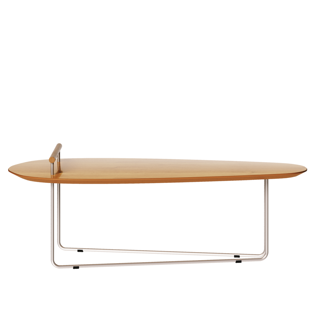 Mesa de Centro Orgânica Side Imcal 120x56 Pé em Metal Nature