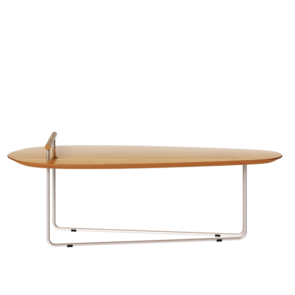 Mesa de Centro Orgânica Side Imcal 120x56 Pé em Metal Nature