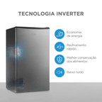 Frigobar Midea 93L MDRD142 Inverter Inox Bivolt