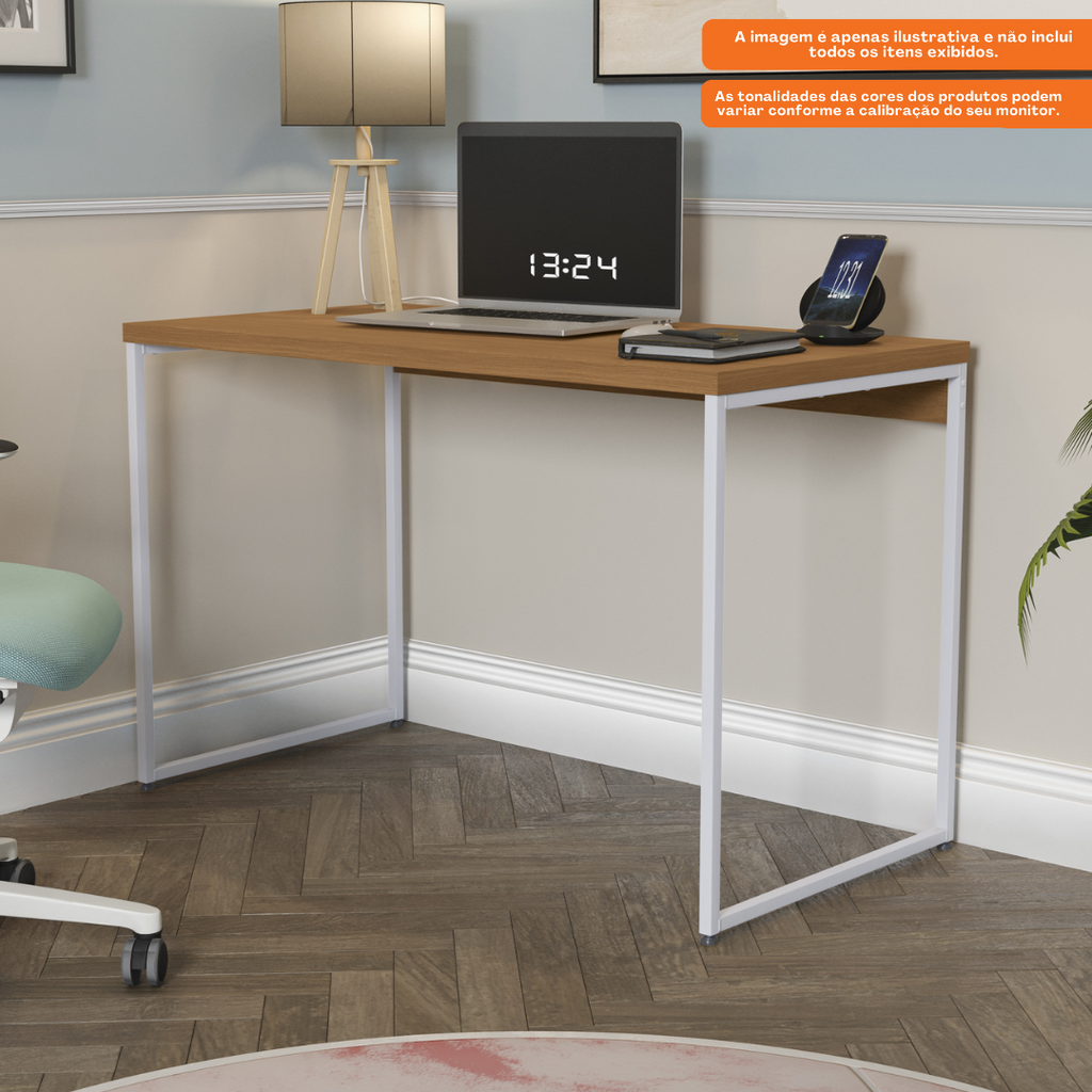 Escrivaninha Industrial Kappesberg LI002 118cm Canela e Branco