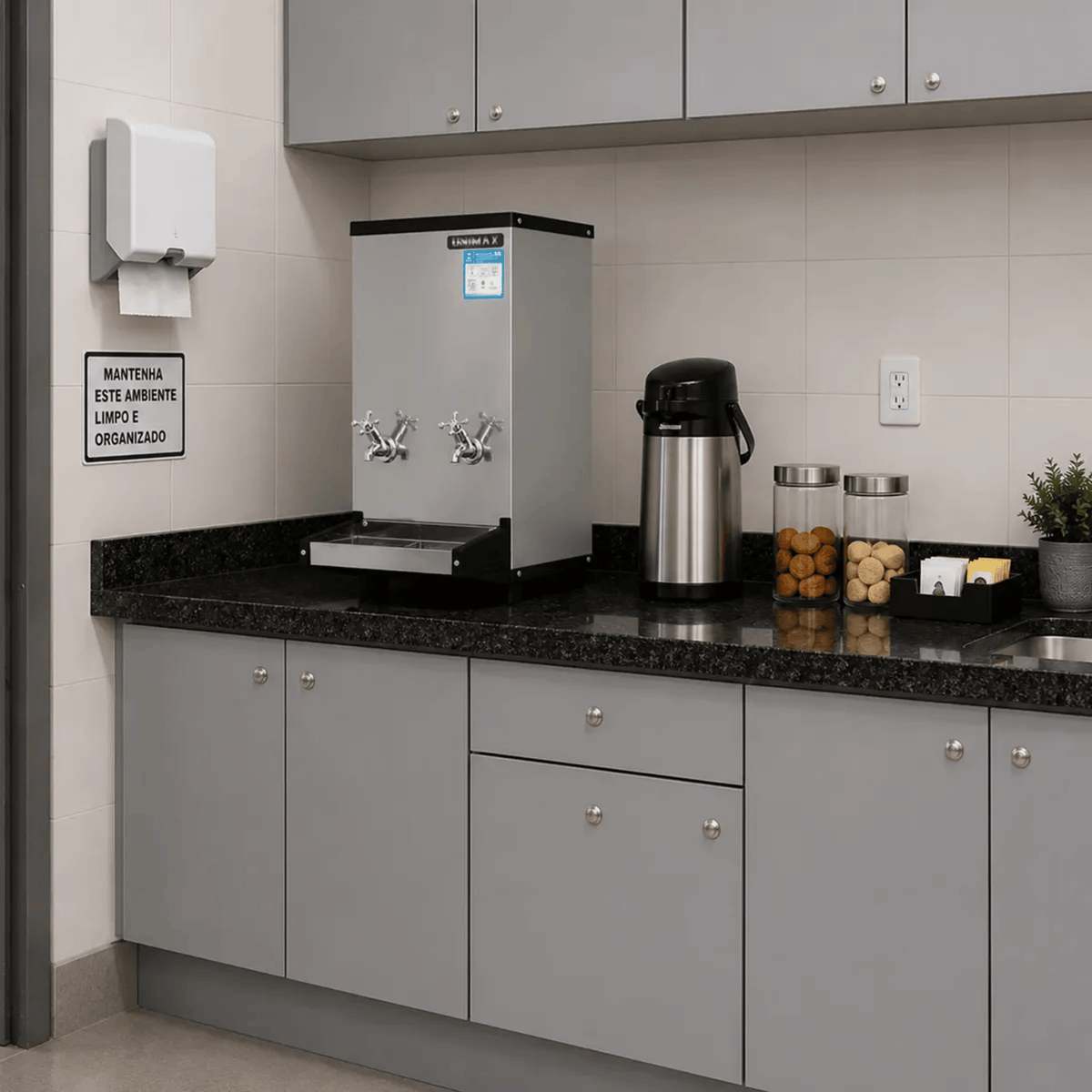 Bebedouro de Água Industrial Unimax 25L Bancada Inox 220V