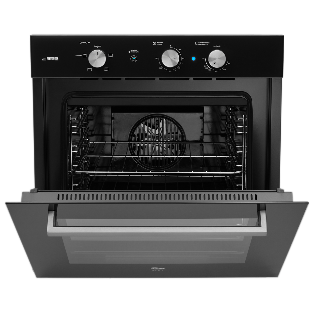 Kit Fischer de Embutir Forno Elétrico Infinity 78L com Air Fryer + Micro-ondas 25L Fit Line Preto 220V