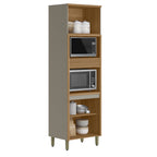 Paneleiro Torre Quente Allure Linea 100% MDF 70cm 4 Portas 1 Porta Condimento Jequitibá e Gris