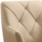 Poltrona Grecia 70cm Konfort Pés Trapézio Castanho  Linho Bege