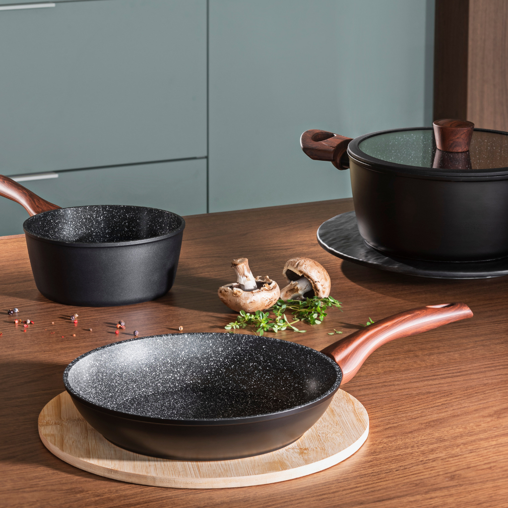 Jogo de Panelas Ceramic Life Brinox 6 Peças Indução Sirius Preto