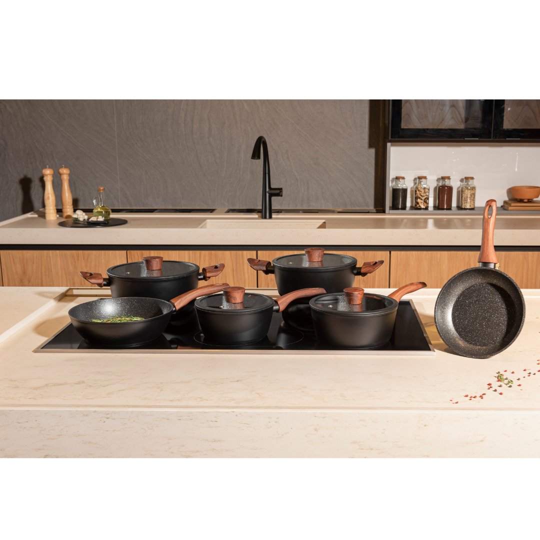 Jogo de Panelas Ceramic Life Brinox 6 Peças Indução Sirius Preto