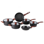 Jogo de Panelas Ceramic Life Brinox 6 Peças Indução Sirius Preto