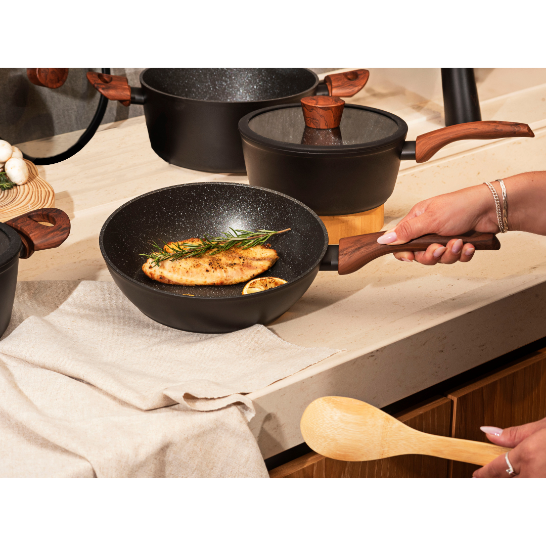 Jogo de Panelas Ceramic Life Brinox 6 Peças Indução Sirius Preto