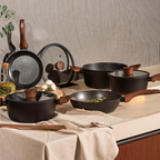 Jogo de Panelas Ceramic Life Brinox 6 Peças Indução Sirius Preto
