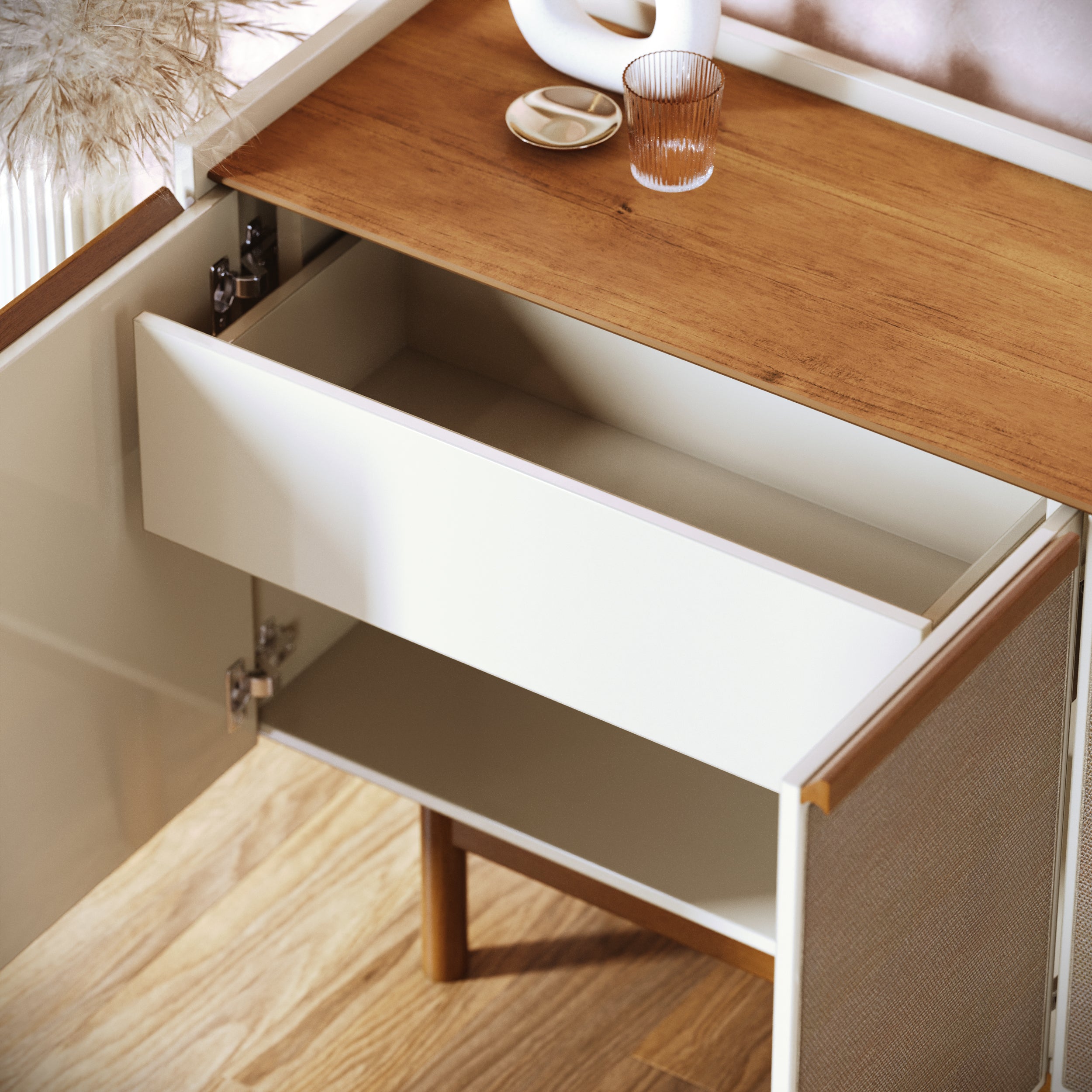 Balcão Buffet Dune Imcal 180cm 4 Portas Off White