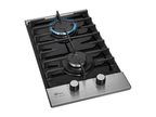 Cooktop a Gás Fischer 2 Bocas Platinium Trempe em Ferro Fundido 33795-92120 Vidro Preto Bivolt