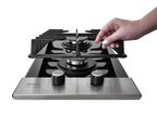 Cooktop a Gás Fischer 2 Bocas Platinium Trempe em Ferro Fundido 33795-92120 Vidro Preto Bivolt