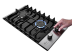 Cooktop a Gás Fischer 2 Bocas Platinium Trempe em Ferro Fundido 33795-92120 Vidro Preto Bivolt