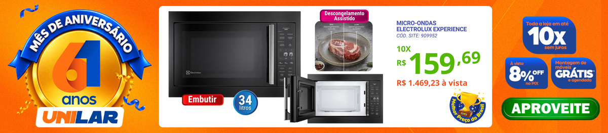 Micro-ondas de Embutir Electrolux 34L  Experience Descongelamento Assistido Preto 220V